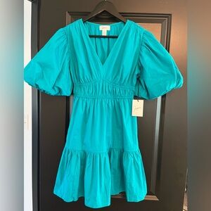 Japna Teal Mini Dress